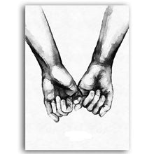 Load image into Gallery viewer, Black and White Holding Hands Wall Art