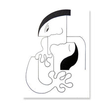 Load image into Gallery viewer, Black White Couple Figure Canvas Painting Wall Art