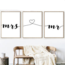Load image into Gallery viewer, Mr Mrs Family Simple Quotes Wall Art