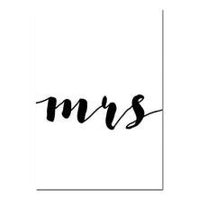 Load image into Gallery viewer, Mr Mrs Family Simple Quotes Wall Art