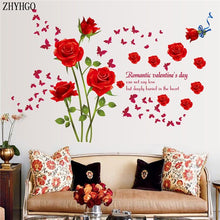 Load image into Gallery viewer, red roses wall stickers