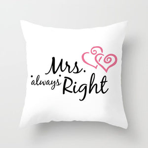 Decorative Throw Lovers Couple Pillow Case